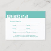 アポイントメントリマモダンーティール(緑がかった色)はっきりした縁ど 予約カード (正面)