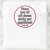 アポイントメント中は携帯電話の電源を切りなさい ラウンドシール (バッグ)