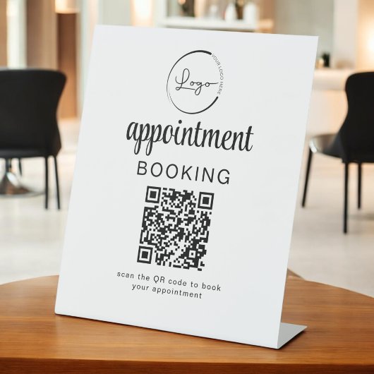 アポイントメント予約QRコードビジネス 台座サイン