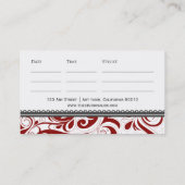 アポイントメント名エレガント刺クリムゾン 予約カード (裏面)