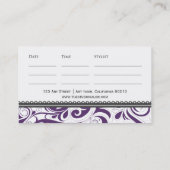 アポイントメント名エレガント刺紫 予約カード (裏面)