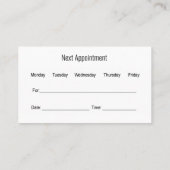 アポイントメント名刺ヘアスタイリスト 名刺 (裏面)