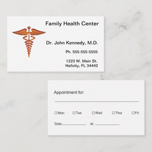 アポイントメント名刺2面 名刺 (正面/裏面)