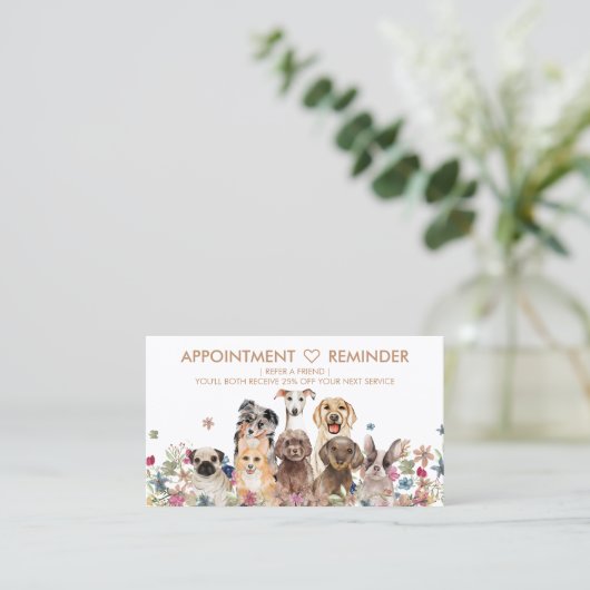 アポイントメント犬 名刺 (スタンド正面)