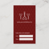 アポイントメント美容師美容師レトロヴィンテージ 予約カード (裏面)