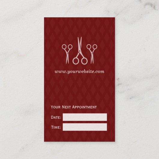 アポイントメント美容師美容師レトロヴィンテージ 予約カード (裏面)