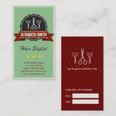 アポイントメント美容師美容師レトロヴィンテージ 予約カード (正面/裏面)