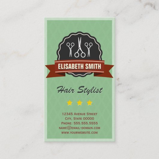 アポイントメント美容師美容師レトロヴィンテージ 予約カード (正面)