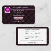 アポイントメント設定 |紫色のプレイド |名刺 名刺 (正面/裏面)