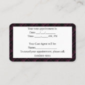 アポイントメント設定 |紫色のプレイド |名刺 名刺 (裏面)