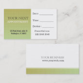 アポイントメント|の暗いカーキ色のミニマルな格子縞パターン 予約カード (正面/裏面)