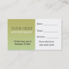 アポイントメント|の暗いカーキ色のミニマルな格子縞パターン 予約カード