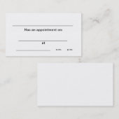 「アポイントメント」名刺 予約カード (正面/裏面)