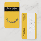 アポイントメント「幸福はクリーンなスマイル」歯科医 予約カード (正面/裏面)