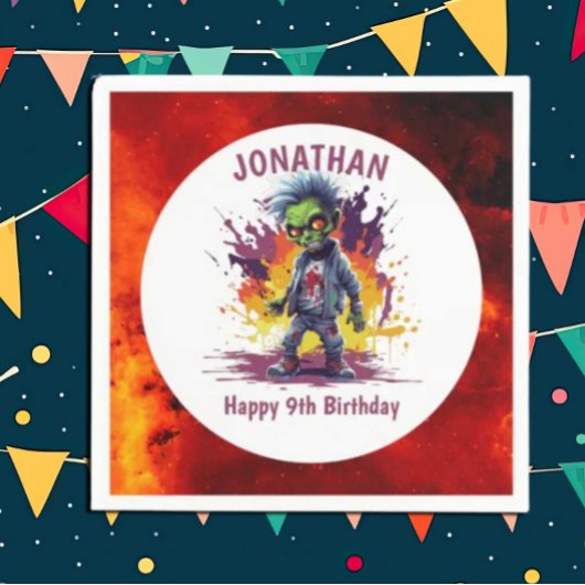 アポカリプス誕生日ゾンビボーイ スタンダードカクテルナプキン