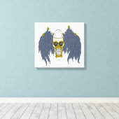 アポカリプティックスチームパンクダークエンジェルスカル キャンバスプリント (インサイチュ (ウッドフロア))