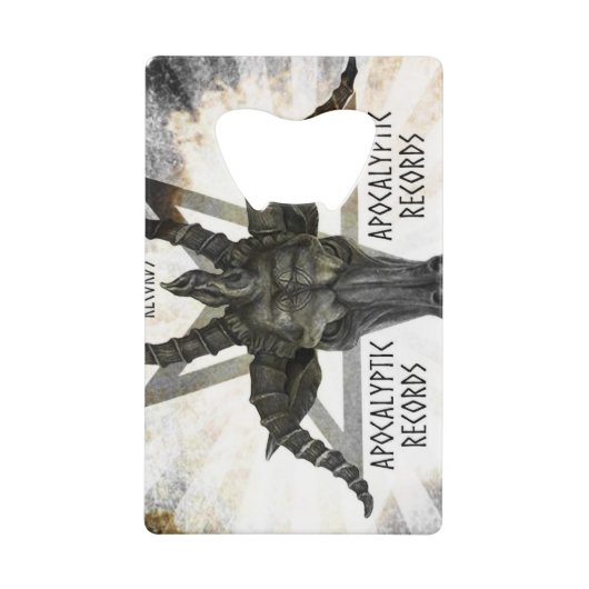 アポカリプティックレコードステンレススチールボトルオープナー クレジットカード栓抜き (正面)