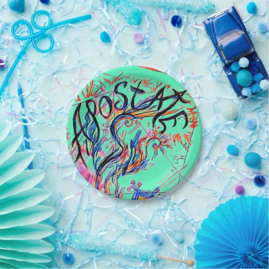 アポステートカラフルフリードードルスケッチディナープレート ペーパープレート (パーティー)