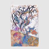 アポステートカラフルフリードードルスケッチ ゴルフタオル (正面)