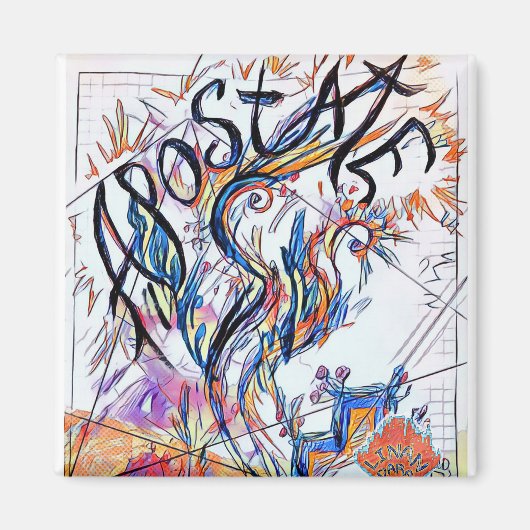 アポステートカラフルフリードードルスケッチ マグネット (正面)