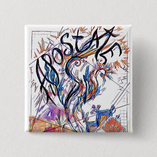 アポステートカラフルフリードードルスケッチ 缶バッジ (正面)