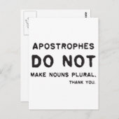 アポストロフィの使用法 ポストカード (正面/裏面)