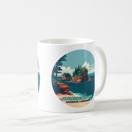 アポスルアイランズナショナルレイクショアウィスコンシンレトロ コーヒーマグカップ (正面右)