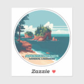 アポスルアイランズナショナルレイクショアウィスコンシンレトロ シール (シート)