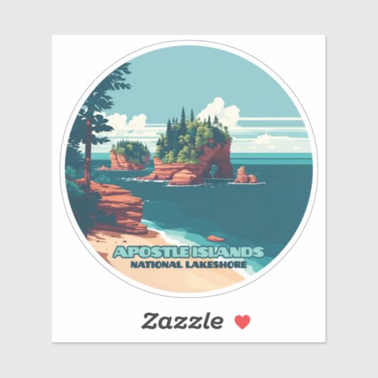 アポスルアイランズナショナルレイクショアウィスコンシンレトロ シール (シート)