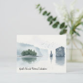 アポスル諸島国家レイクショアウォーターカラー ポストカード (スタンド正面)