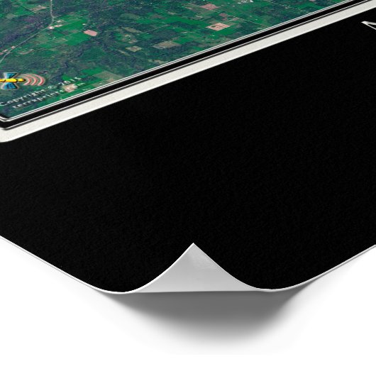 アポスル諸島国家レイクショア衛星地図 ポスター (角)