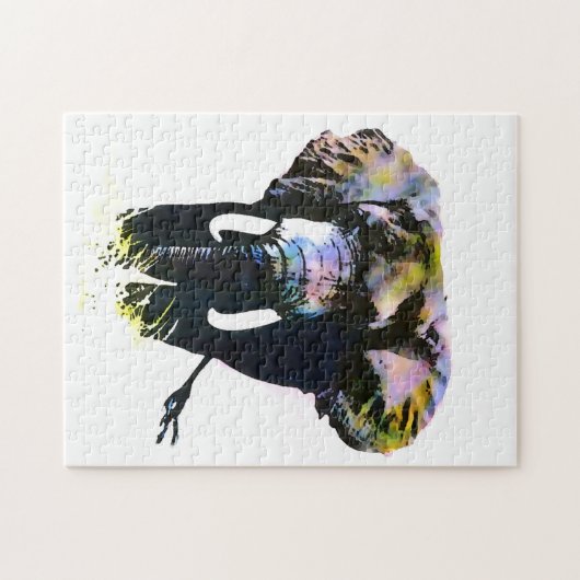 アポップ・アートのートエレファントアニマルイラストレーション絵画ズ ジグソーパズル (横)