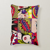 アポップ・アートのートカードの図ポップ・アートの案,美しい,漫画,d アクセントクッション (裏面(縦))