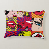 アポップ・アートのートカードの図解パターン,アート,漫画,ポップ・アートのret アクセントクッション (裏面)