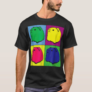 アポップ・アートのートギニアピッグズカワイトグラフィックカラフル漫画 Tシャツ