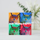アポップ・アートのートフクロウ60年代テーマパーティー 招待状 (スタンド正面)