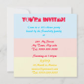 アポップ・アートのートフクロウ60年代テーマパーティー 招待状 (裏面)