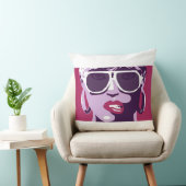 アポップ・アートのート女子サかわいらしングラスピンクの口紅 クッション (椅子)