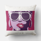 アポップ・アートのート女子サかわいらしングラスピンクの口紅 クッション (裏面)