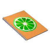 アポップ・アートのート柑橘系ライムフルーツオリジナル水彩 ノートブック (右側)