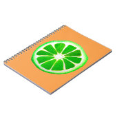 アポップ・アートのート柑橘系ライムフルーツオリジナル水彩 ノートブック (左側)