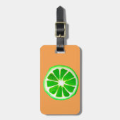 アポップ・アートのート柑橘系ライムフルーツオリジナル水彩 ラゲッジタグ (正面縦)
