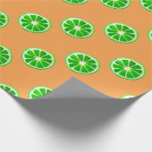 アポップ・アートのート柑橘系ライムフルーツオリジナル水彩 ラッピングペーパー (角)