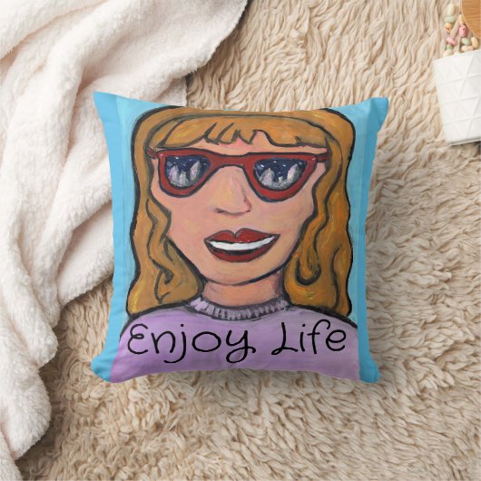 アポップ・アートの10代のートカ名門私立校風のートガールユニークおもしろい クッション (ブランケット)