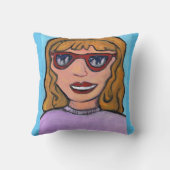 アポップ・アートの10代のートカ名門私立校風のートガールユニークおもしろい クッション (裏面)