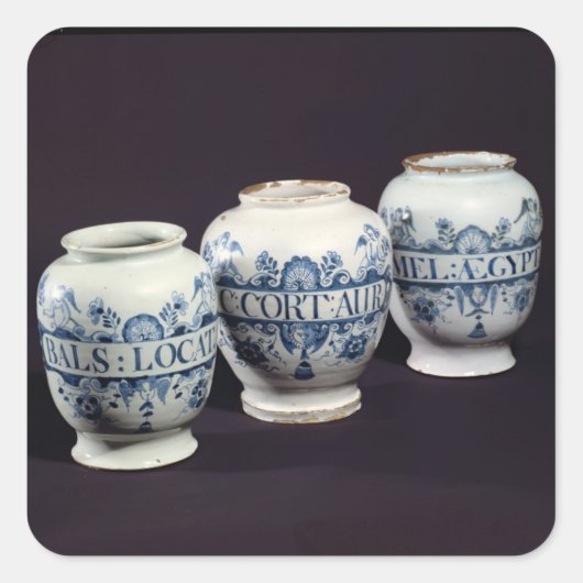 アポテカリー薬の瓶, c.1740 スクエアシール (正面)