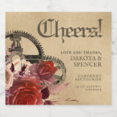 アポリカリースチームパンク |ヴィンテージムーンシャインまたはヴィノ リキュールボトルラベル (シングルラベル)