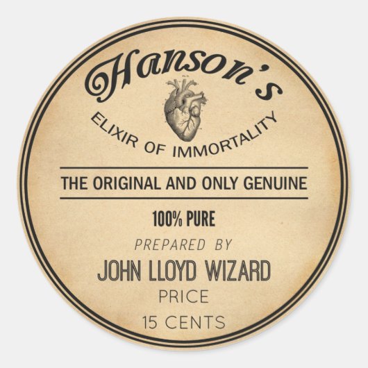 アポリカリーヴィンテージハロウィーンデコールエリクシルハート ラウンドシール (正面)