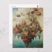 アポリックエアキャッスル – 超現実的ファンタジーファインアート ポストカード (正面/裏面)