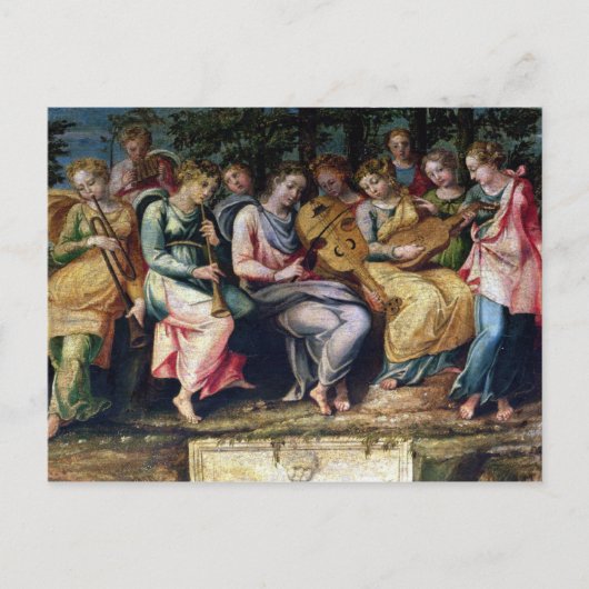 アポロとミューズ， 1600 ポストカード (正面)